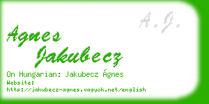 agnes jakubecz business card