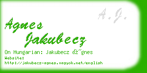 agnes jakubecz business card